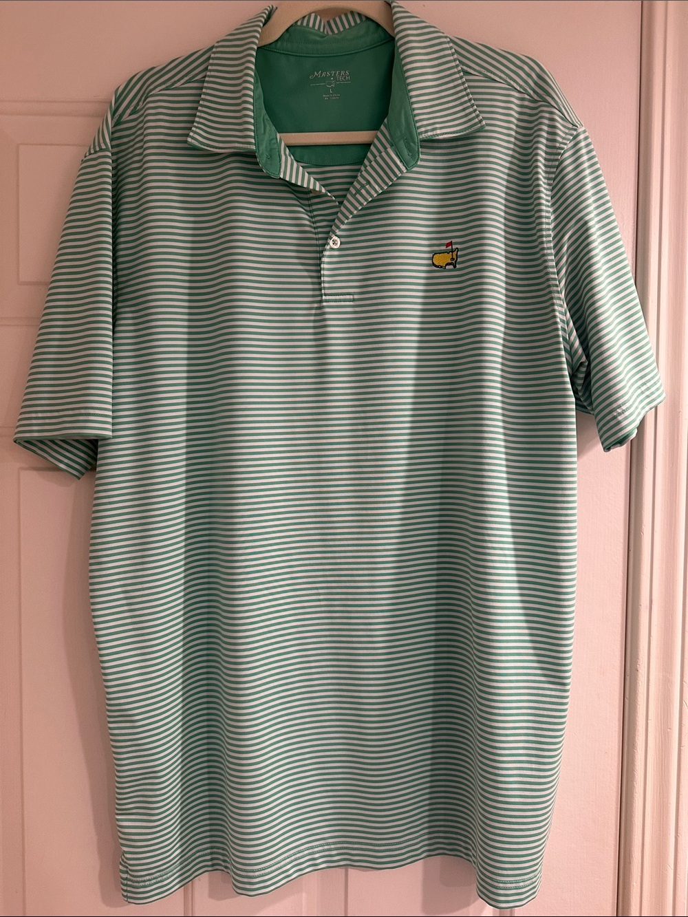 Masters Mint Green & White Striped Polo